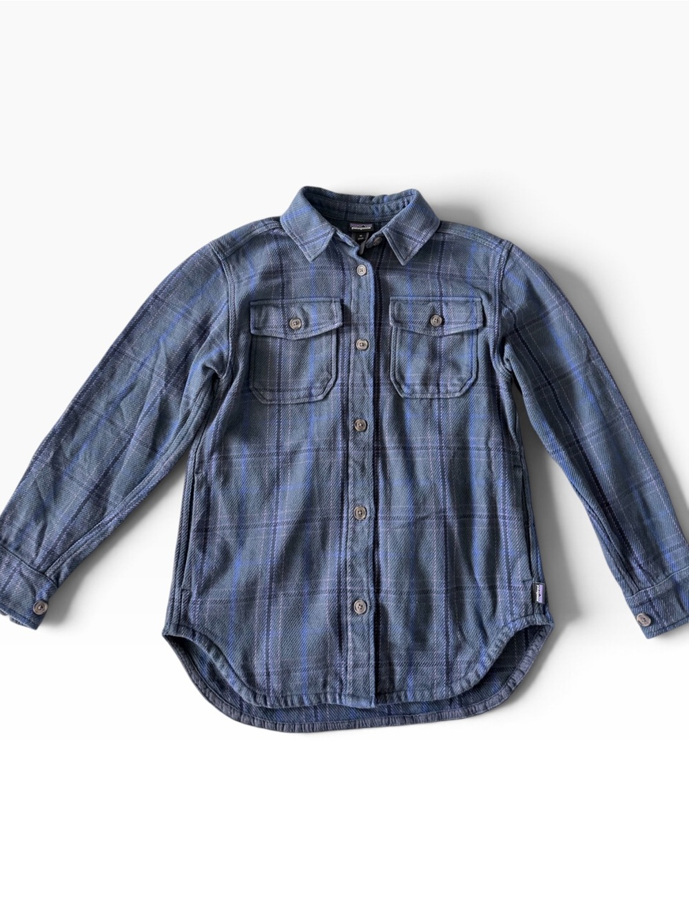 Patagonia Women’s XS Organic Cotton Blue Plaid Flannel Button Down Shirt